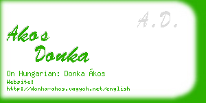 akos donka business card