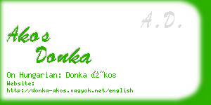 akos donka business card